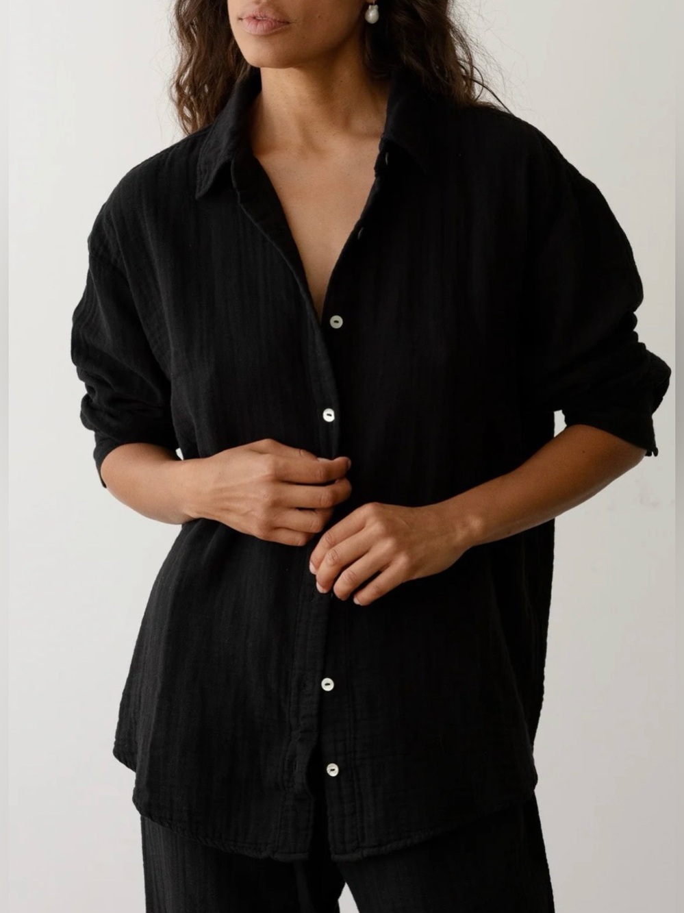 DONNI. The Bubble Shirt Black Size Medium